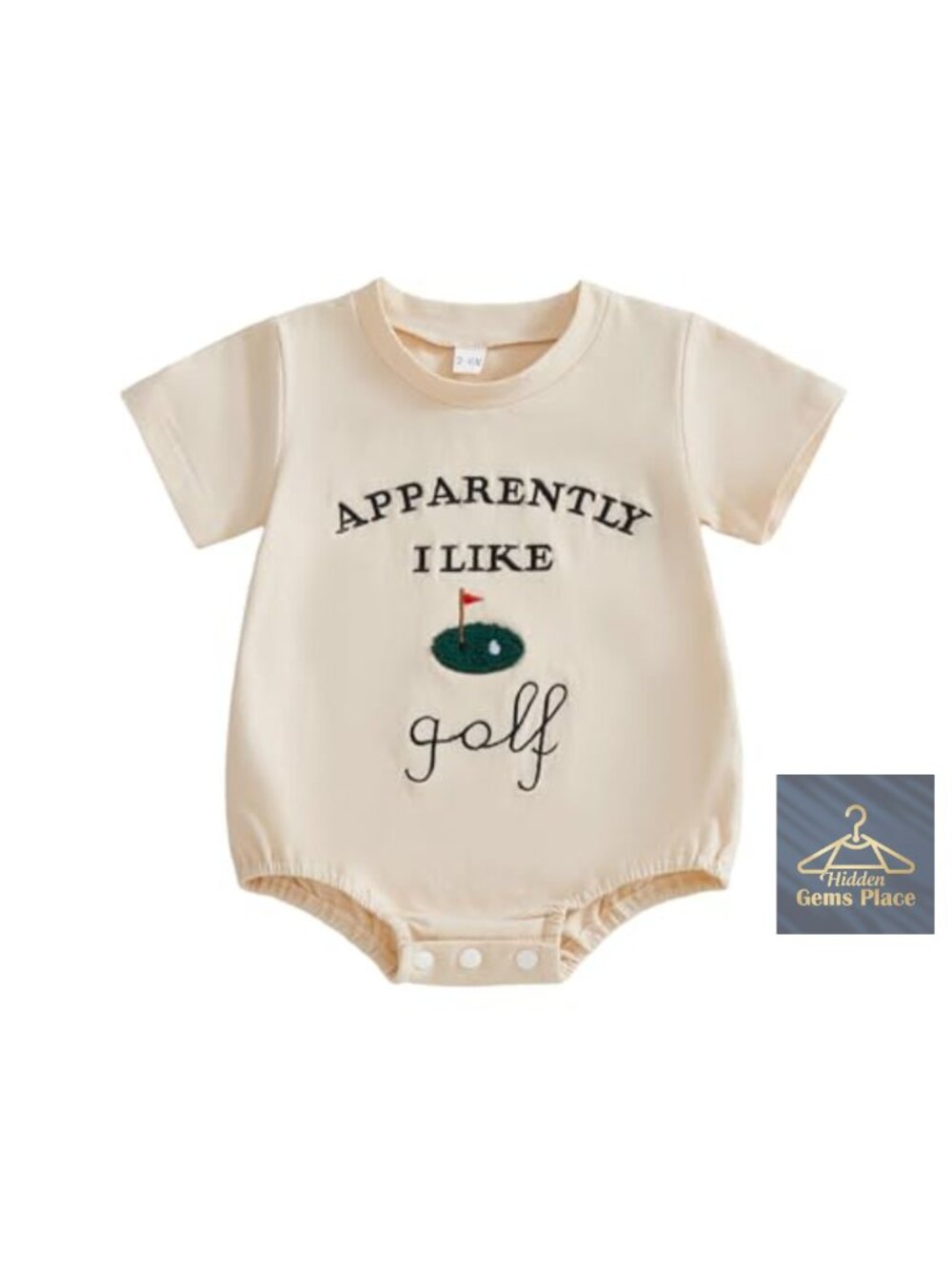 Baby Golf Romper Cotton Elastane Short Sleeve Embroidered Bodysuit Newborn to
